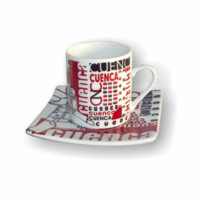 Taza y plato cuadrado