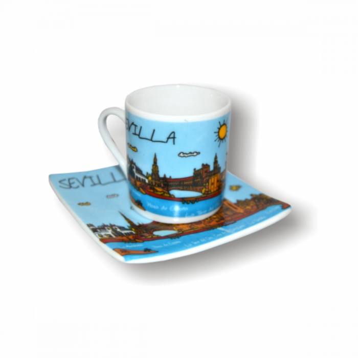 Taza y plato cuadrado