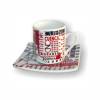 Taza y plato cuadrado