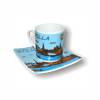 Taza y plato cuadrado